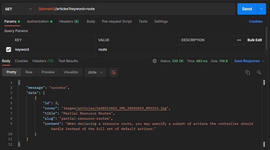 laravel sanctum - get all data